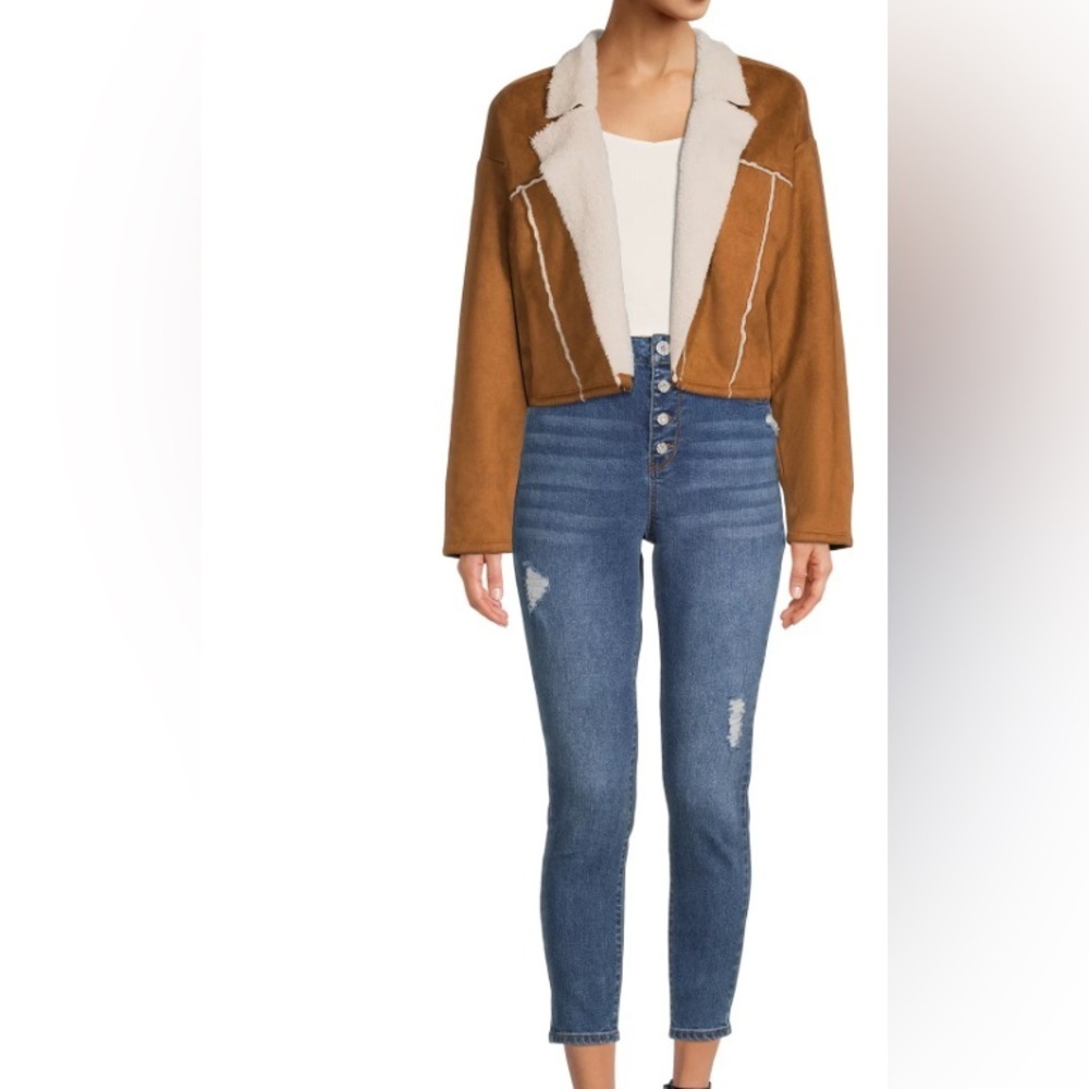 Madden NYC  Faux Suede Cropped Jacket